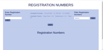 Image for registration numbers project